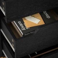 Mobile portaoggetti per ufficio su ruote, 3 cassetti, 40x50x57,5cm, nero