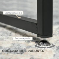 Tavolini da Caffè Impilabili in Vetro temperato e Acciaio per Soggiorno, Nero