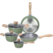 Batteria di pentole e padelle 8 pezzi Alluminio Verde