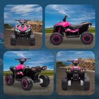 Quad Elettrico per Bambini 12V, 2 Velocità, Ruote Larghe con Clacson e Fari LED, Età 3-5 Anni, Rosa