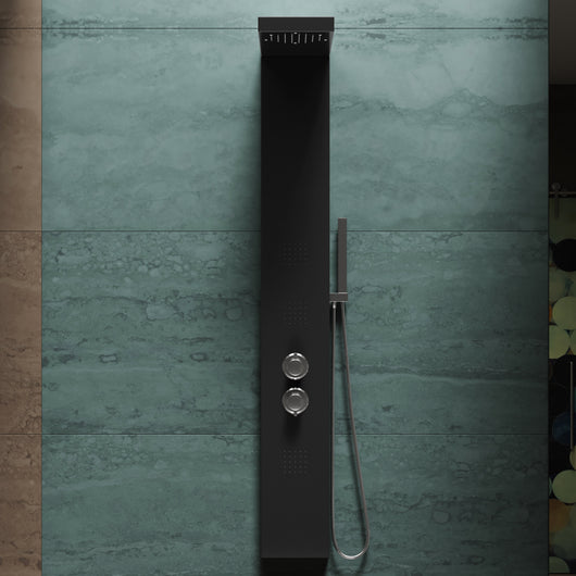 Colonna doccia pannello idromassaggio effetto cascata miscelatore termostatico YH8120 GRECIA Nero