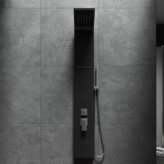 Colonna doccia pannello idromassaggio effetto cascata YH8122 MADRID Nero