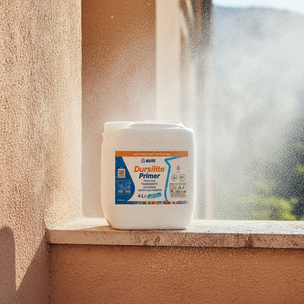 Dursilite primer fissativo base acqua trasparente per muri interni *** formato 4 lt, confezione 1