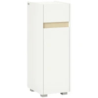 kleankin Mobiletto Bagno con Cassetto e Armadietto con Mensola Regolabile in Legno 30x33x88cm, Bianco