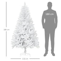 Albero di Natale Bianco con 550 Rami in PVC per Uso Interno, Ø102  x 180cm