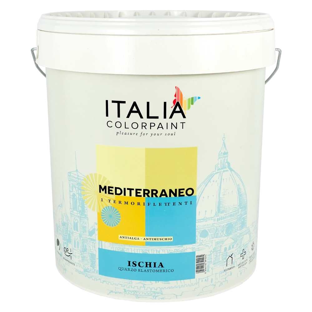 Idropittura quarzo elastomerico termoriflettente ischia antialga bianco litri 4