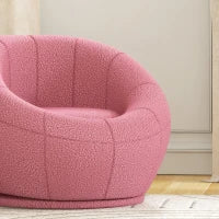 Poltroncina Mini Moderna in Peluche con Imbottitura Spessa, 60x56x48cm, Rosa