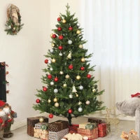 Albero di Natale Artificiale Alto 180 cm con 818 Rami e Base in Acciaio per Interni, Verde