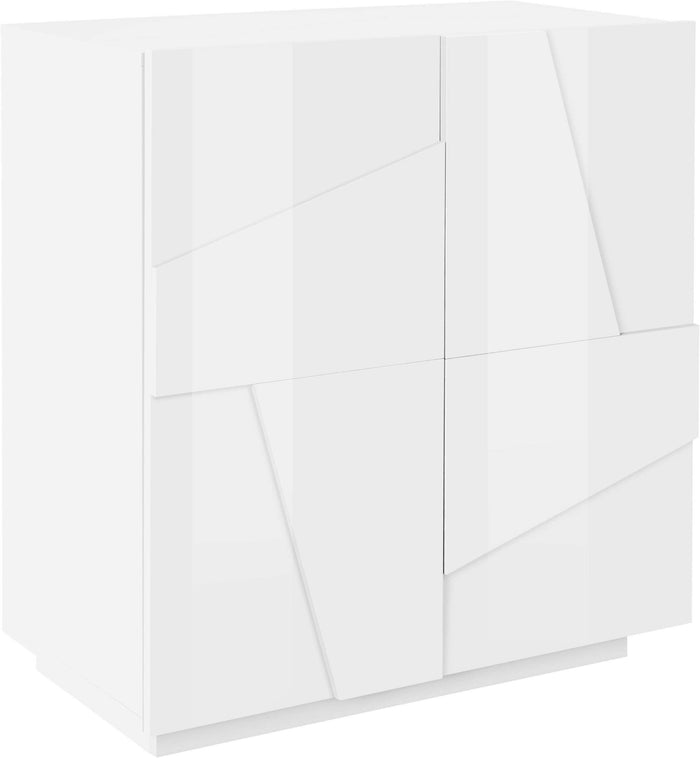 Mobile Madia PING L 81.2 x H 86 x P 44.2 cm colore bianco lucido