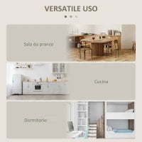 Tavolo Pieghevole da Pranzo a 2 Ribalte, Tavolo Consolle in Legno Salvaspazio, Rovere