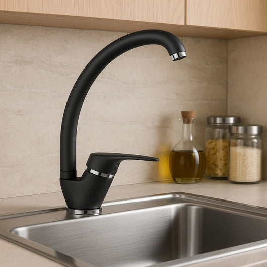 Ogomondo miscelatore oslo orientabile ottone colorato per lavello cucina *** finitura- nero, confezione 1