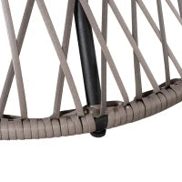 Poltrona Sedia Papasan Girevole a 360° con Cuscino Giardino Rattan 87 × 97 × 90cm Nero