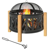 Braciere 2-in-1 Ø75 x 58 cm con Protezione anti-scintille, Nero