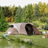 Tenda da campeggio familiare 5-6 persone impermeabile leggera ventilata con sacco trasportabile, 550L x 300l x 198H cm