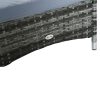 Sdraio da Giardino in Polirattan con Schienale Regolabile in 5 Posizioni, Cuscino, Ruote, Portata 160 kg, Sedia Sdraio Relax per Giardino, 200x73x30-103cm, Grigio