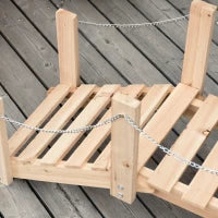 Ponte Ponticello da Giardino in Legno per Laghetto con Passerella ad Arco, Impermeabile per Esterni, 100x32x48cm