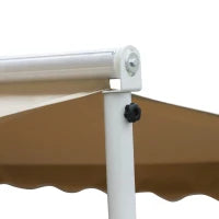 Tenda Parasole a Doppia Pendenza 3 x 3 m, Retrattile Manualmente, Inclinazione Regolabile, Anti-UV, in Acciaio e Poliestere Impermeabile, Beige