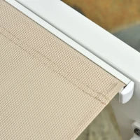 Lettino Prendisole con Schienale Reclinabile, in Alluminio e Textilene, 169x65x102 cm, Beige e Bianco