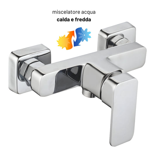Miscelatore esterno doccia francia rubinetto monocomando cromato ogomondo *** confezione 1