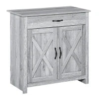 Credenza Cucina Country con Armadietto a 2 Ante e Cassetto, 80x39.7x80cm, Grigio