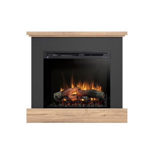 Caminetto Elettrico A Libera Installazione A LED - 28" - 105 x 95 x 29 - Nero / Rovere chiaro - YUKON