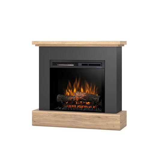 Caminetto Elettrico da pavimento A Libera Installazione A LED - 23" - 92 x 86 x 29 - Nero / Rovere chiaro - YUKON