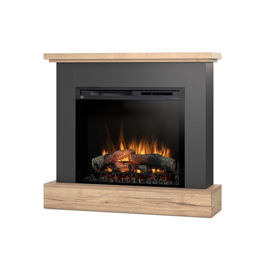 Caminetto Elettrico A Libera Installazione A LED - 28" - 105 x 95 x 29 - Nero / Rovere chiaro - YUKON