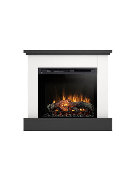 Caminetto Elettrico da pavimento A Libera Installazione A LED - 28" - 105 x 95 x 29 - Bianco opaco / Nero - YUKON