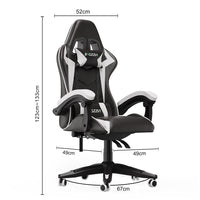 Sedia gaming Bianco - Poltrona Racing - RATTANTREE - Schienale Reclinabile, Altezza Regolabile, 360 Gradi Direzionale