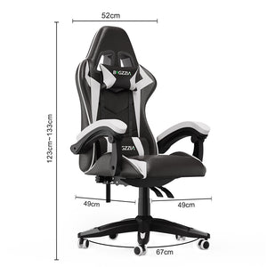 Sedia gaming Bianco - Poltrona Racing - RATTANTREE - Schienale Reclinabile, Altezza Regolabile, 360 Gradi Direzionale