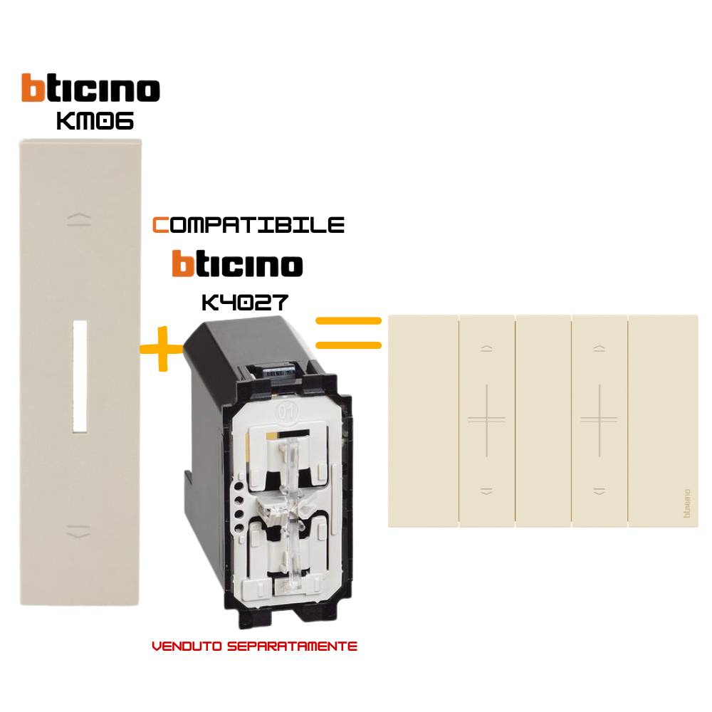 Bticino living now cover comando tapparelle compatibile k4027 *** colore sabbia, confezione 1