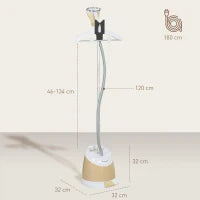 Ferro da Stiro Verticale a Vapore 1800W con Serbatoio 1.8L, Altezza Regolabile e Accessori, Oro