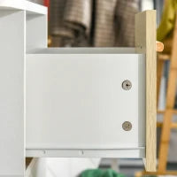 Mobiletto Multiuso con 3 Ripiani Aperti e Cassetti, Mobile per Soggiorno, Cucina, Ufficio in Legno Bianco, 60x40x100cm