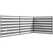 Paravento da Spiaggia Pieghevole Frangivista in Poliestere con Barre in Acciaio, 540x150 cm, Grigio