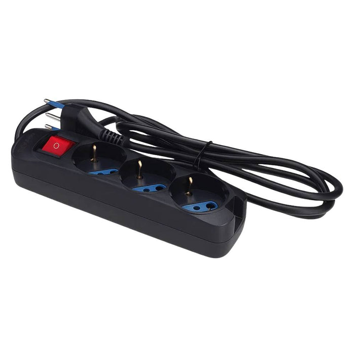 Multipresa ecova 30096 3 posti universali schuko con interruttore luminoso