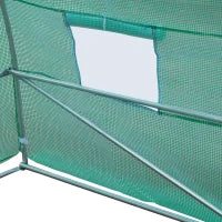 Serra da Giardino con Porta Avvolgibile e 12 Finestre in Acciaio e PE, 8×3×2m, Verde