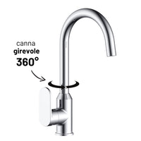 Miscelatore monocomando lavello cucina canna orientabile sofia installazione rapida *** finitura- cromo lucido, confe...