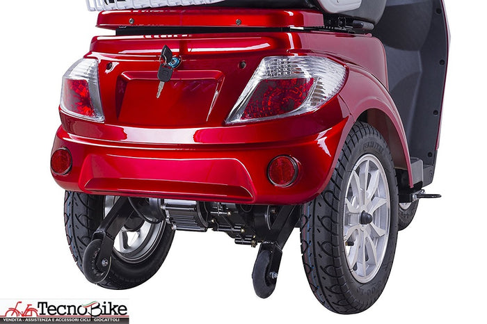 Scooter Z-TECH ZT-15-D "TRILUX PLUS" 3 RUOTE Differenziale per Disabili e Anziani -Rosso