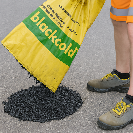Asfalto a freddo ecologico riciclabile riparazione rapido black-cold sacco 25 kg