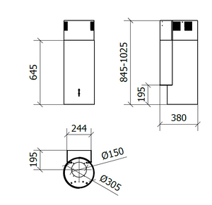 CAPPA RODIA PARETE cm 30 â€“ Inox - 800 m3/h