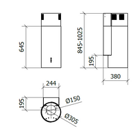 CAPPA RODIA PARETE cm 30 â€“ Bianca - 800 m3/h