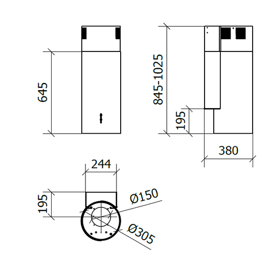 CAPPA RODIA PARETE cm 30 â€“ Bianca - 800 m3/h