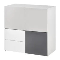 Armadietto Multiuso con Cassetti e Ante in Legno, Mobile per Soggiorno, Camera da Letto, Ufficio