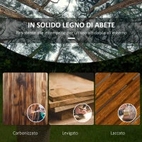 Panchina da Giardino 2 Posti in Legno con Ripiano e Braccioli, 125x58x88cm, Legno