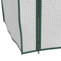 Mini Serra da Giardino con Copertura in PE, 3 Ripiani e Porta Avvolgibile, 59x39x127cm, Bianco