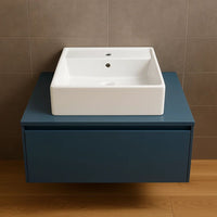 Lavabo d'appoggio ceramica bianco lavandino lavello arredo bagno 2 misure *** misure 46x46x16 cm, confezione 1