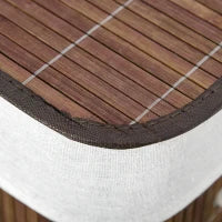 Cesto per Biancheria Bambù da 100L con 2 Scomparti, Coperchio e Maniglie, 52x32x63cm