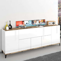 Credenza design moderno 200x40cm 5 ante vano a ribalta Stephanie Wood