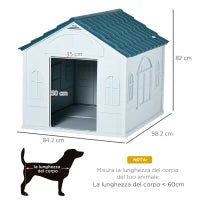 Cuccia per Cani di Taglia Media e Grande max 30kg in PP Impermeabile, 84.2x98.2x82 cm, Blu