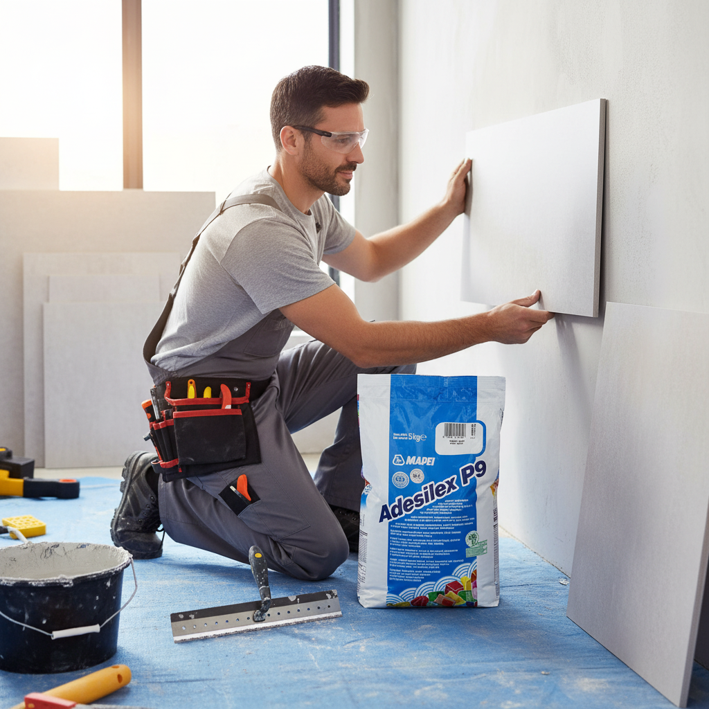 Adesilex p9 adesivo cementizio ad alte prestazioni per piastrelle in ceramica e pietra 5 kg *** colore- grigio, confe...